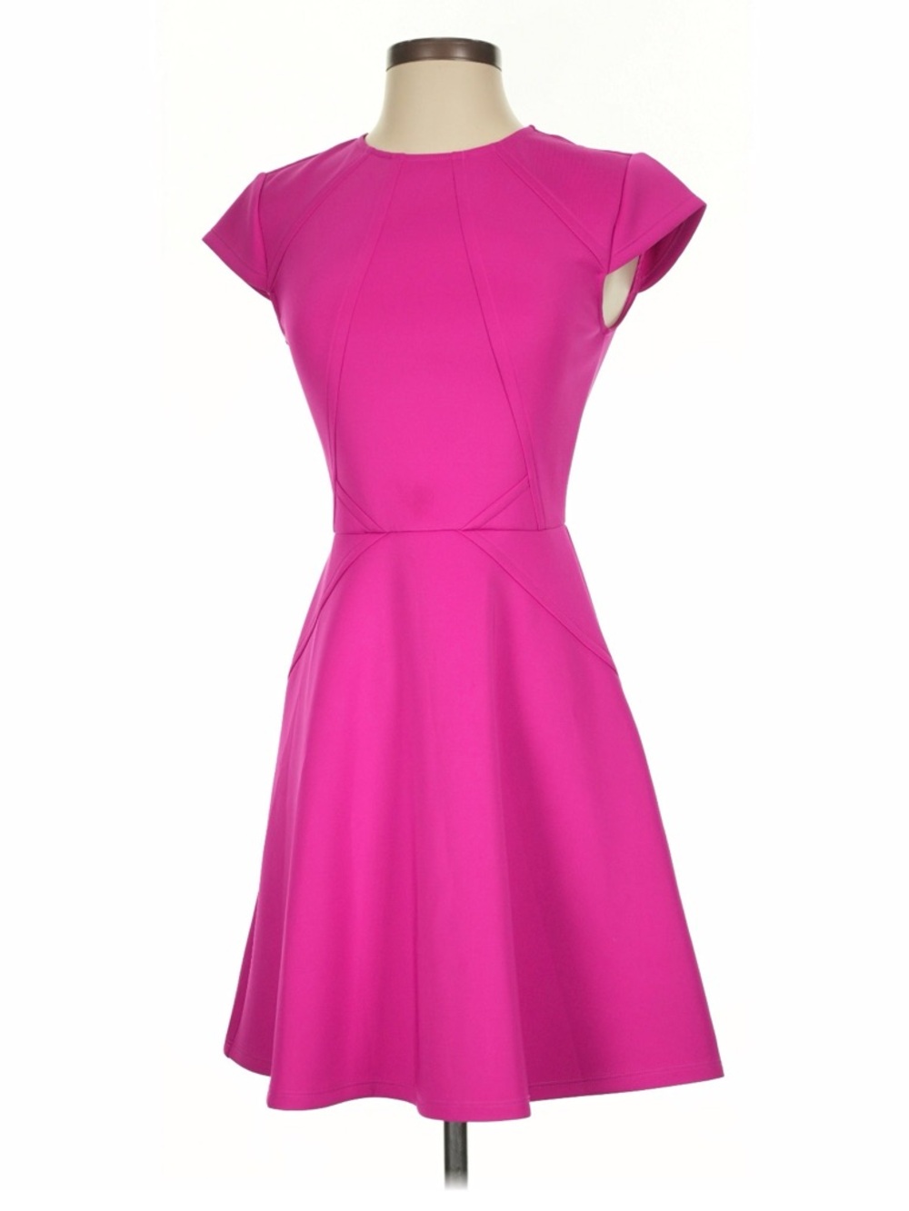 Ted Baker Hot Pink Cap-Sleeve Fit-and-Flare Dress